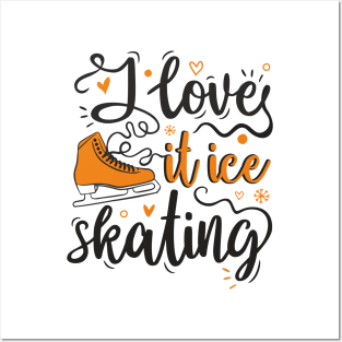 I love it ice skating orange Posters and Art